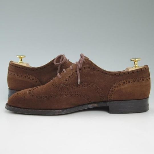 極上★チャーチ 75F/UK7.5【★アンテロープ革/REAL CAPE BUCK/旧チャーチ】73ラスト/3都市ロゴ/スエード/フルブローグ/Church's★c464