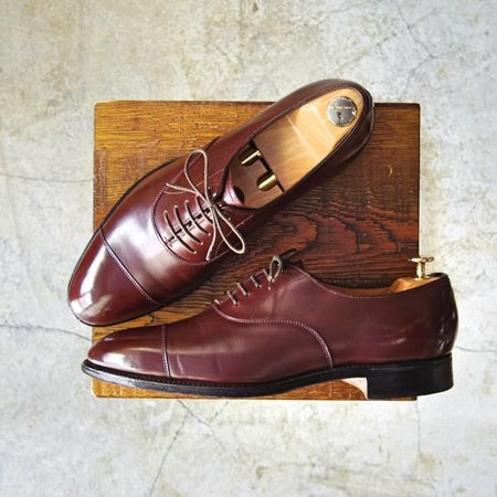 美品★ジョンロブ 7.5E【★幻のDARBYラスト/CITY/シティ】PARISロゴ/旧ロゴ/ストレートチップ/カーフ/JOHN LOBB★c471