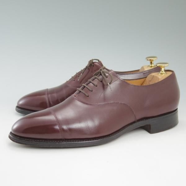 美品★ジョンロブ 7.5E【★幻のDARBYラスト/CITY/シティ】PARISロゴ/旧ロゴ/ストレートチップ/カーフ/JOHN LOBB★c471
