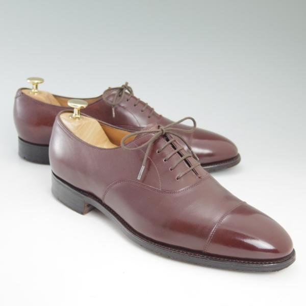 美品★ジョンロブ 7.5E【★幻のDARBYラスト/CITY/シティ】PARISロゴ/旧ロゴ/ストレートチップ/カーフ/JOHN LOBB★c471