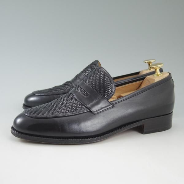 美品★(伊)タニノクリスチー SIZE 5.5【★コインローファー/メッシュ×カーフ】108977/黒/TANINO CRISCI★c474