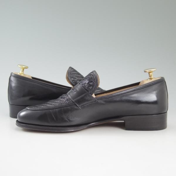 美品★(伊)タニノクリスチー SIZE 5.5【★コインローファー/メッシュ×カーフ】108977/黒/TANINO CRISCI★c474