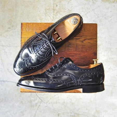 美品★チャーチ 75F/UK7.5【★復刻版73ラスト仕様のバーウッド】ポリッシュドバインダーカーフ/BRISBANE/ブリスベン/Church's★c477