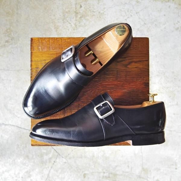 美品★チャーチ 75G/UK7.5【★73ラスト/SYDNEY/シドニー】4都市ロゴ/モンクストラップ/黒/カーフ/Church's★c497