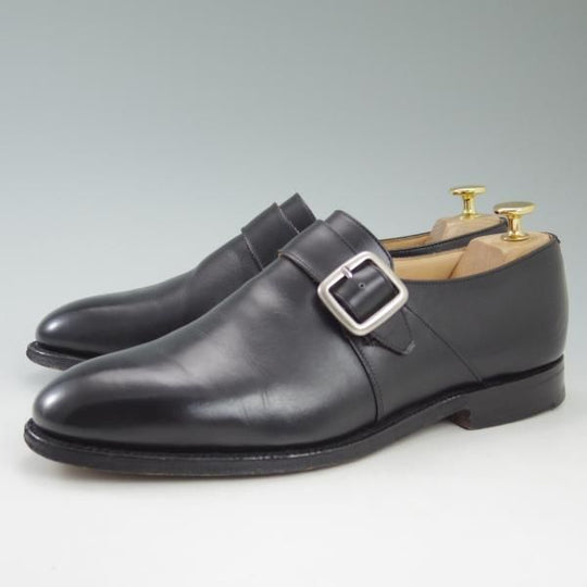 美品★チャーチ 75G/UK7.5【★73ラスト/SYDNEY/シドニー】4都市ロゴ/モンクストラップ/黒/カーフ/Church's★c497