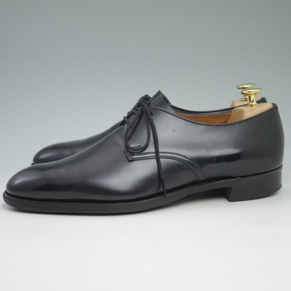 極上★チャーチ 85E/UK8.5【貴重★2都市ロゴ/73ラスト/旧チャーチ】JERMYN/プレーントゥ/黒/カーフ/Church's★c510