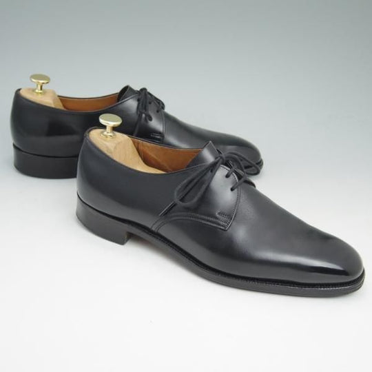 極上★チャーチ 85E/UK8.5【貴重★2都市ロゴ/73ラスト/旧チャーチ】JERMYN/プレーントゥ/黒/カーフ/Church's★c510