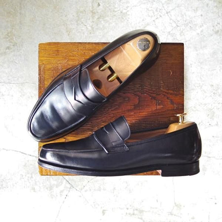 極上★クロケット&ジョーンズ 7.5E【★プール/POOLE】366ラスト/コインローファー/カーフ/Crockett&Jones★c511