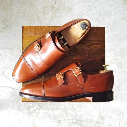 極上★ジョンロブ 7.5EE【旧ロゴ仕様★WILLIAM/ウィリアム】PARISロゴ/236ラスト/ダブルモンク/カーフ/JOHN LOBB★c521