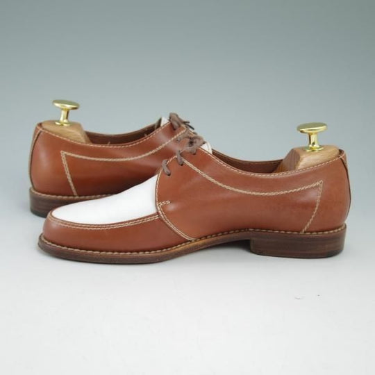 ★(伊)HENRY BEGUELIN/エンリーベグリン(レディース) SIZE 4【★茶×白 コンビカラー】Uチップ★c505