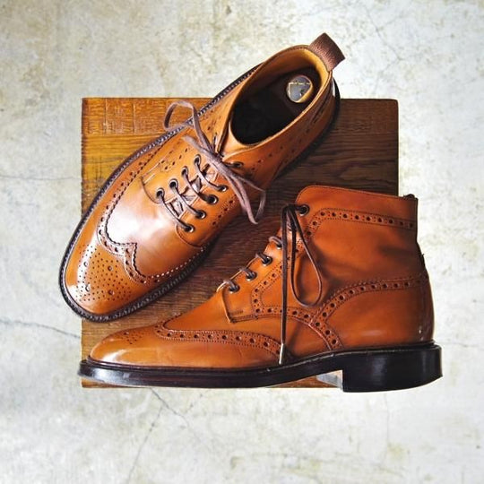 極上★(英)Loake/ローク UK6.5F【★カントリーブーツ/Burford 2/バーフォード】ブーツ/ウイングチップ/フルブローグ★c527