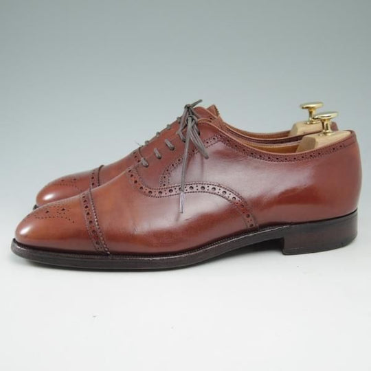 ★クロケット&ジョーンズ 9E【★セミブローグ/ALDGATE】茶/カーフ/Crockett&Jones★c529