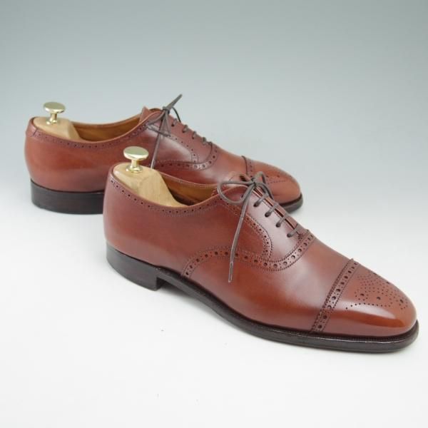 ★クロケット&ジョーンズ 9E【★セミブローグ/ALDGATE】茶/カーフ/Crockett&Jones★c529