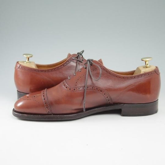 ★クロケット&ジョーンズ 9E【★セミブローグ/ALDGATE】茶/カーフ/Crockett&Jones★c529