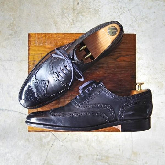 極上★(英)グレンソン SIZE 7.5【★フルブローグ】カーフ/5139-01/ウイングチップ/GRENSON★c532