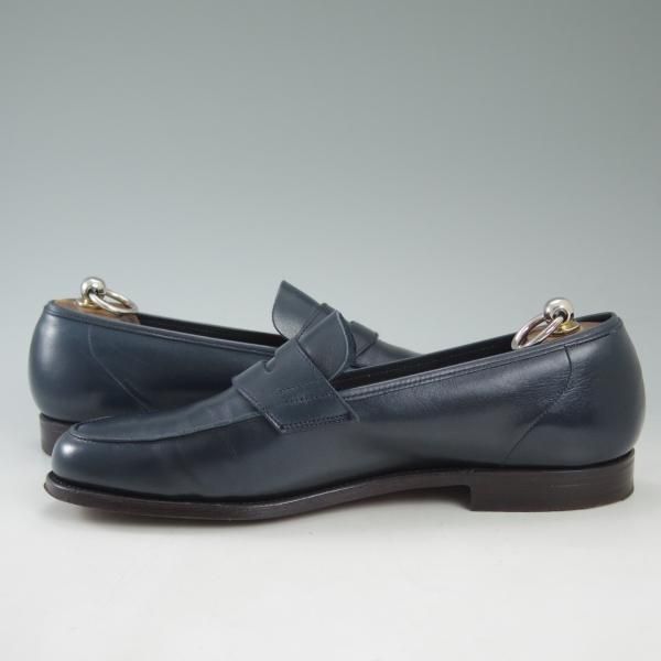 極美品★クロケット&ジョーンズ 8E【★ポールスミス コレクション別注/Paul Smith】ネイビー/コインローファー/Crockett＆Jones★c541