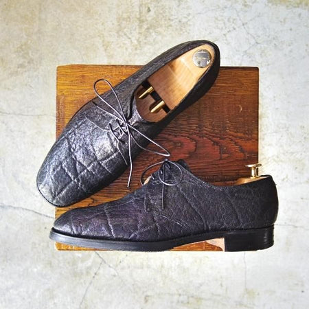 ★チャーチ 80E/UK8【極希少★象革/GENUINE ELEPHANT/2都市ロゴ】旧チャーチ/プレーントゥ/Vフロント/ゾウ革/Church's★c548