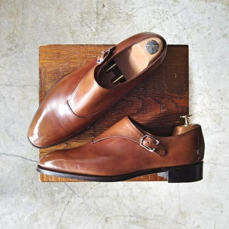 極美品★ジョンロブ 6.5EE【★プレステージライン/Jermyn3/ジャーミン】モンクストラップ/7000ラスト/茶/JOHN LOBB★c551