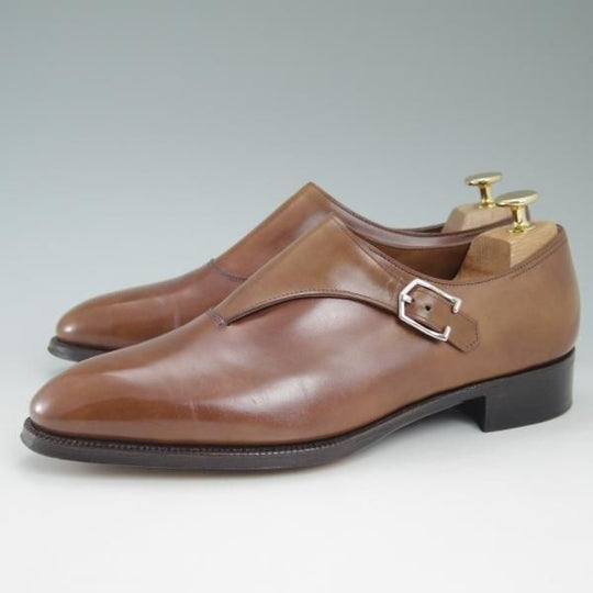 極美品★ジョンロブ 6.5EE【★プレステージライン/Jermyn3/ジャーミン】モンクストラップ/7000ラスト/茶/JOHN LOBB★c551