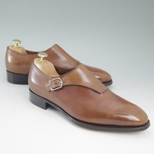 極美品★ジョンロブ 6.5EE【★プレステージライン/Jermyn3/ジャーミン】モンクストラップ/7000ラスト/茶/JOHN LOBB★c551
