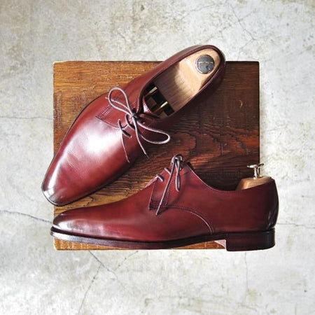美品★クロケット&ジョーンズ 5.5E【★ハンドグレードライン/AINTREE 3】プレーントゥ/Vフロント/カーフ/Crockett&Jones★c553