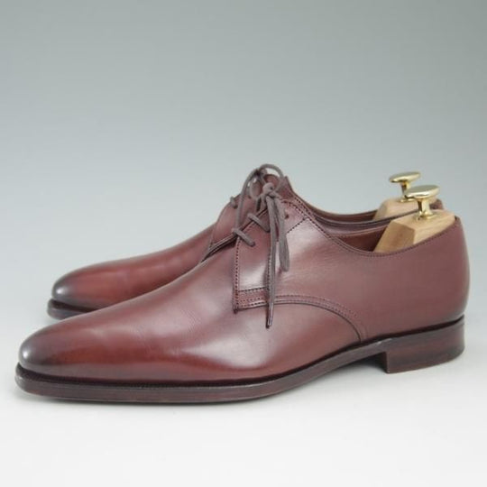 美品★クロケット&ジョーンズ 5.5E【★ハンドグレードライン/AINTREE 3】プレーントゥ/Vフロント/カーフ/Crockett&Jones★c553
