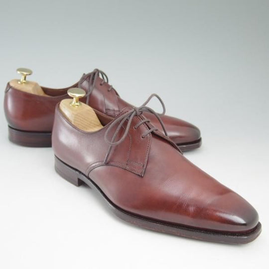 美品★クロケット&ジョーンズ 5.5E【★ハンドグレードライン/AINTREE 3】プレーントゥ/Vフロント/カーフ/Crockett&Jones★c553