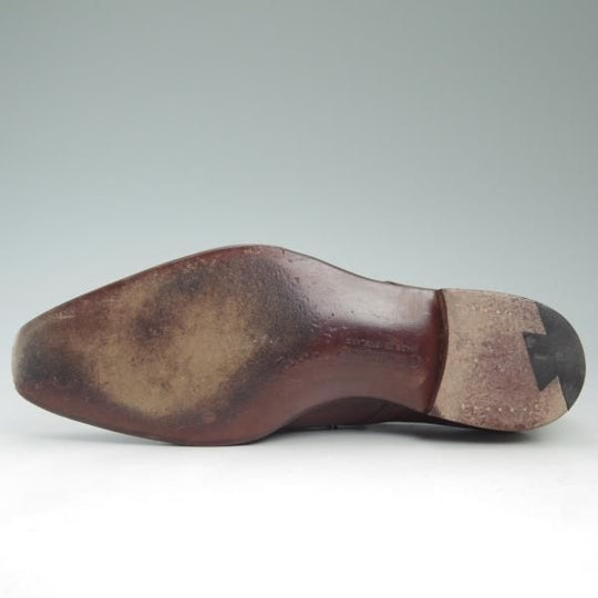 美品★クロケット&ジョーンズ 5.5E【★ハンドグレードライン/AINTREE 3】プレーントゥ/Vフロント/カーフ/Crockett&Jones★c553