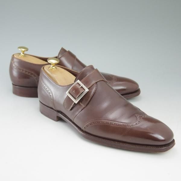 美品★クロケット&ジョーンズ 6.5D【★ハンドグレードライン】モンクストラップ/カーフ/Crockett&Jones★c554