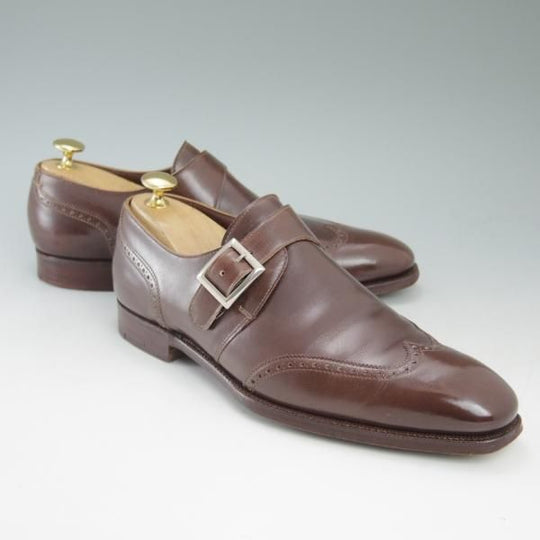 美品★クロケット&ジョーンズ 6.5D【★ハンドグレードライン】モンクストラップ/カーフ/Crockett&Jones★c554