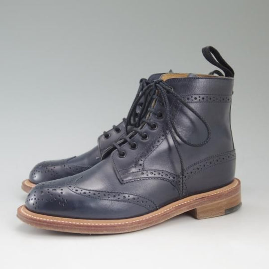 極美品★トリッカーズ(レディース) SIZE 4【★カントリーブーツ/L2508/ネイビー色】NAVY BLUE ANILINE CALF/カーフ/Tricker's★c562