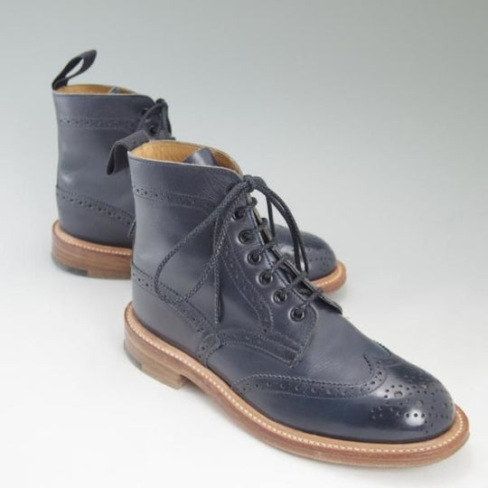 極美品★トリッカーズ(レディース) SIZE 4【★カントリーブーツ/L2508/ネイビー色】NAVY BLUE ANILINE CALF/カーフ/Tricker's★c562