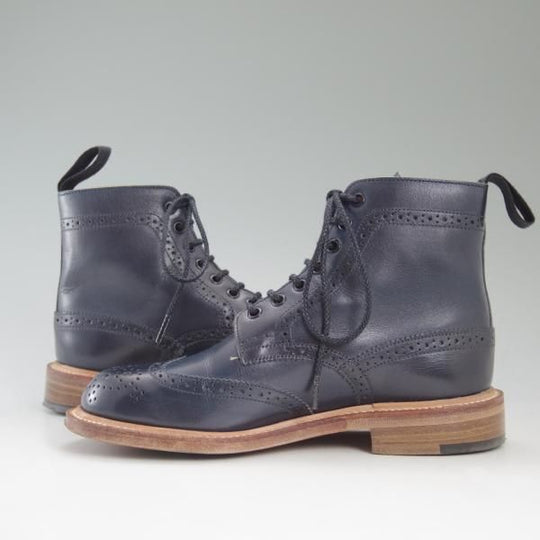 極美品★トリッカーズ(レディース) SIZE 4【★カントリーブーツ/L2508/ネイビー色】NAVY BLUE ANILINE CALF/カーフ/Tricker's★c562