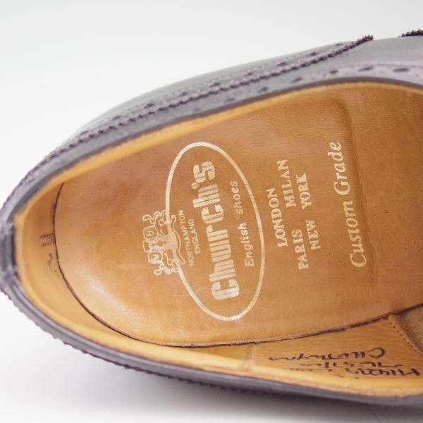 極上★チャーチ 75G/UK7.5【★73ラスト/3都市〜4都市ロゴ過渡期/旧チャーチ】チェットウィンド/CHETWYND/黒/フルブローグ/Church's★c567