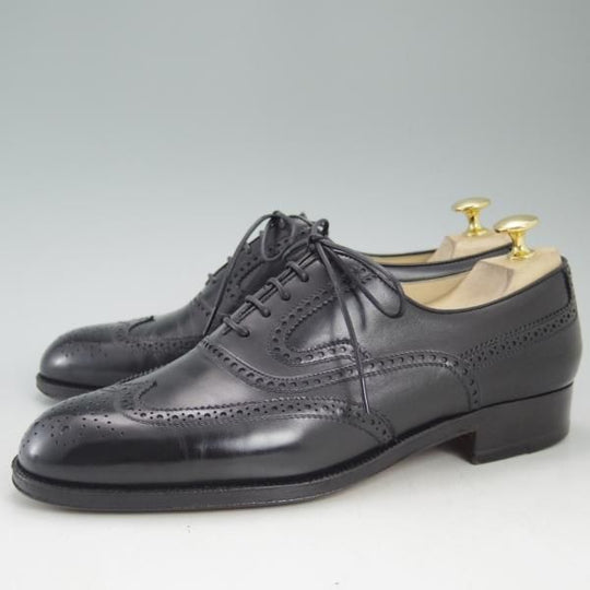 極美品★(伊)タニノクリスチー SIZE 6.5【★定価15万円以上】フルブローグ/106593/カーフ/黒/TANINO CRISCI★c579