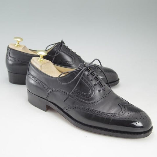 極美品★(伊)タニノクリスチー SIZE 6.5【★定価15万円以上】フルブローグ/106593/カーフ/黒/TANINO CRISCI★c579