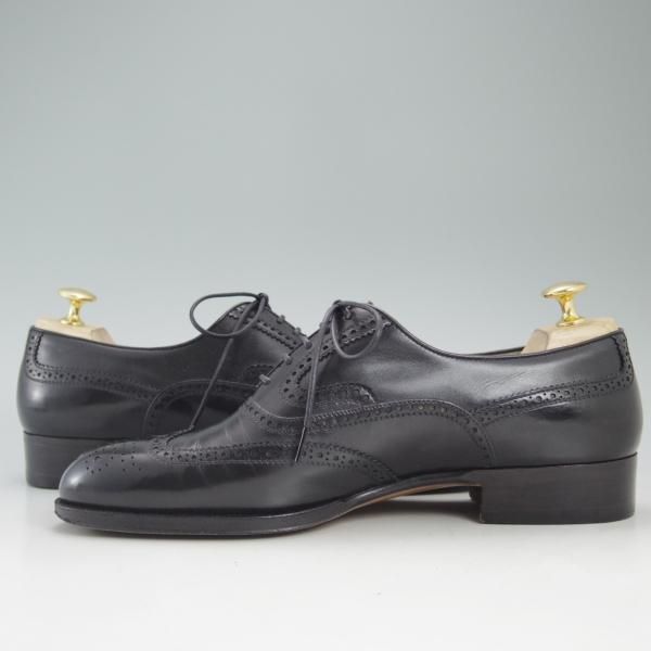 極美品★(伊)タニノクリスチー SIZE 6.5【★定価15万円以上】フルブローグ/106593/カーフ/黒/TANINO CRISCI★c579