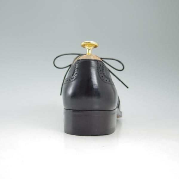 極美品★(伊)タニノクリスチー SIZE 6.5【★定価15万円以上】フルブローグ/106593/カーフ/黒/TANINO CRISCI★c579