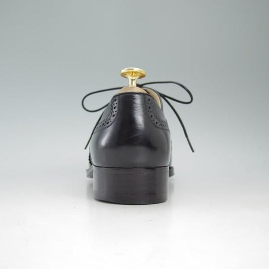 極美品★(伊)タニノクリスチー SIZE 6.5【★定価15万円以上】フルブローグ/106593/カーフ/黒/TANINO CRISCI★c579