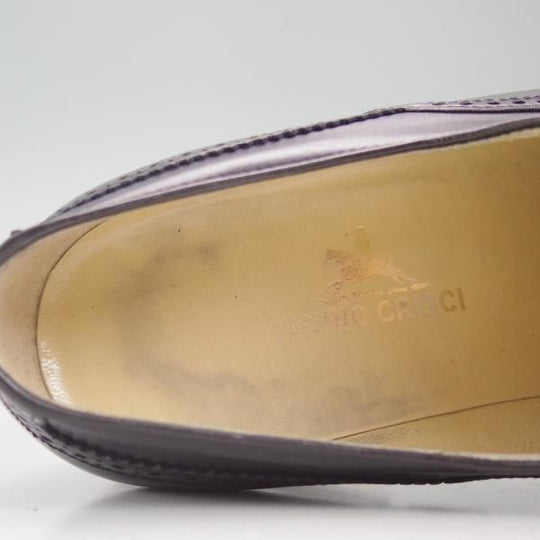 極美品★(伊)タニノクリスチー SIZE 6.5【★定価15万円以上】フルブローグ/106593/カーフ/黒/TANINO CRISCI★c579