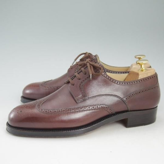 極美品★(伊)タニノクリスチー SIZE 7【★定価15万円以上/ブラックラピド製法】フルブローグ/カーフ/121208/TANINO CRISCI★c580