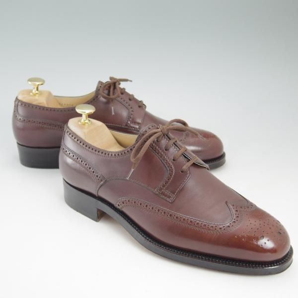 極美品★(伊)タニノクリスチー SIZE 7【★定価15万円以上/ブラックラピド製法】フルブローグ/カーフ/121208/TANINO CRISCI★c580