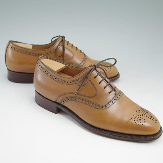 極上★チャーチ 65F/UK6.5【★旧チャーチ/3都市ロゴ/29ラスト/OUNDLE】オウンドル/オックスフォードシューズ/茶/カーフ/Church's★c585