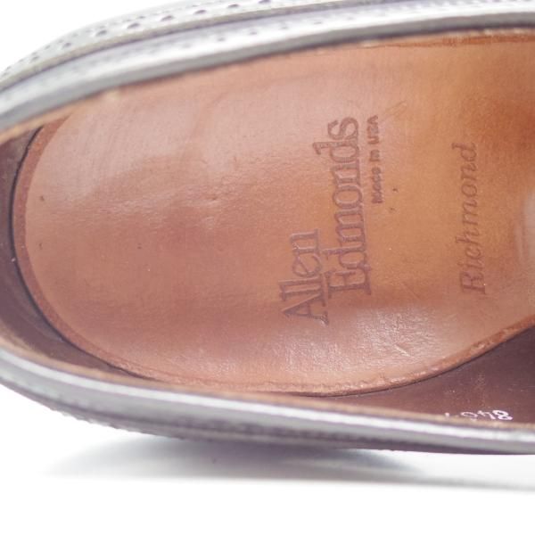 極上★(米)アレンエドモンズ 9.5D【★ロングウイング/Richmond】カーフ/黒/メンズ/ALLEN EDMONDS★c587