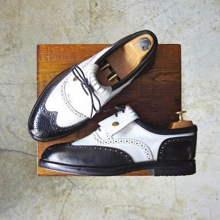 極上★(伊)タニノクリスチー SIZE 6.5【★定価15万円以上】フルブローグ/コンビ/カーフ/126884/TANINO CRISCI★c589