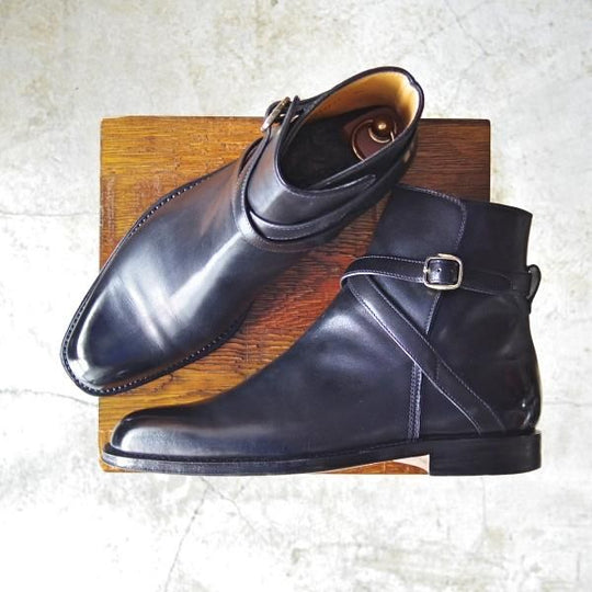 極美品★(伊)タニノクリスチー SIZE 6.5【定価20万円以上★ジョッパーブーツ】131544/黒/カーフ/TANINO CRISCI★c592