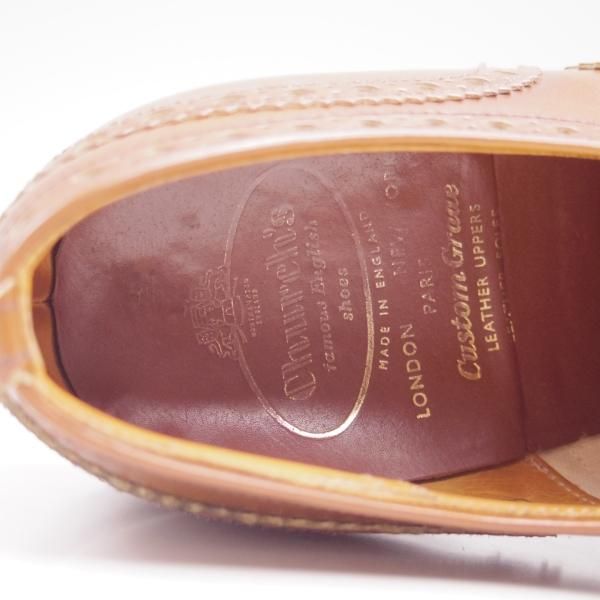 美品★チャーチ 60F/UK6【★ブックバインダーカーフ/73ラスト/旧チャーチ】wingate/フルブローグ/3都市ロゴ/サンダルウッド/Church's★c593