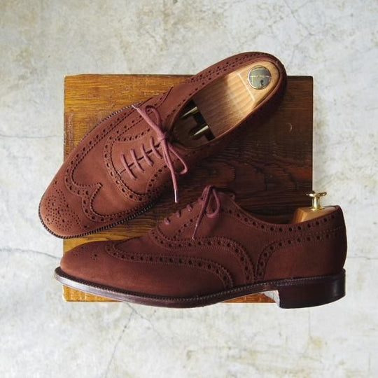 極上★チャーチ 85F/UK8.5【★アンテロープ革/REAL CAPE BUCK/旧チャーチ】73ラスト/3都市ロゴ/スエード/フルブローグ/Church's★c594