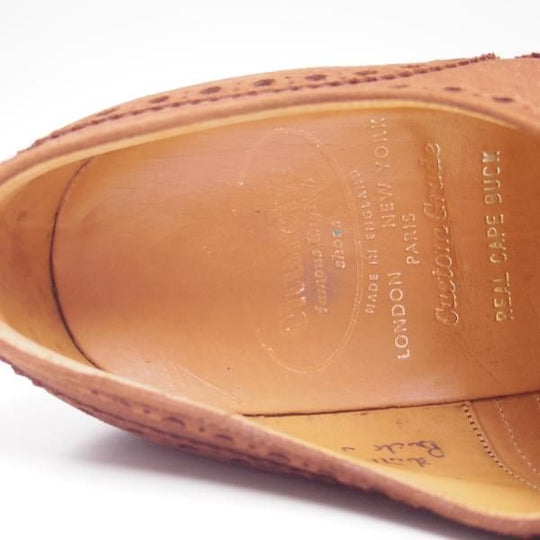 極上★チャーチ 85F/UK8.5【★アンテロープ革/REAL CAPE BUCK/旧チャーチ】73ラスト/3都市ロゴ/スエード/フルブローグ/Church's★c594