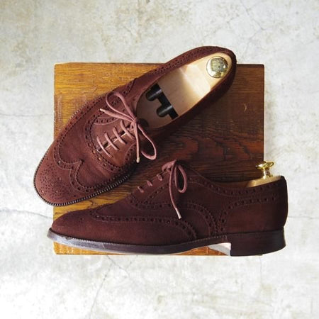 極上★チャーチ 80F/UK8【★アンテロープ革/REAL CAPE BUCK/旧チャーチ】73ラスト/3都市ロゴ/スエード/フルブローグ/Church's★c595